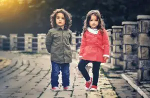 Kids In driveway during construction